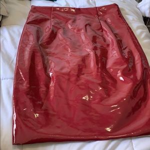 Latex red skirt